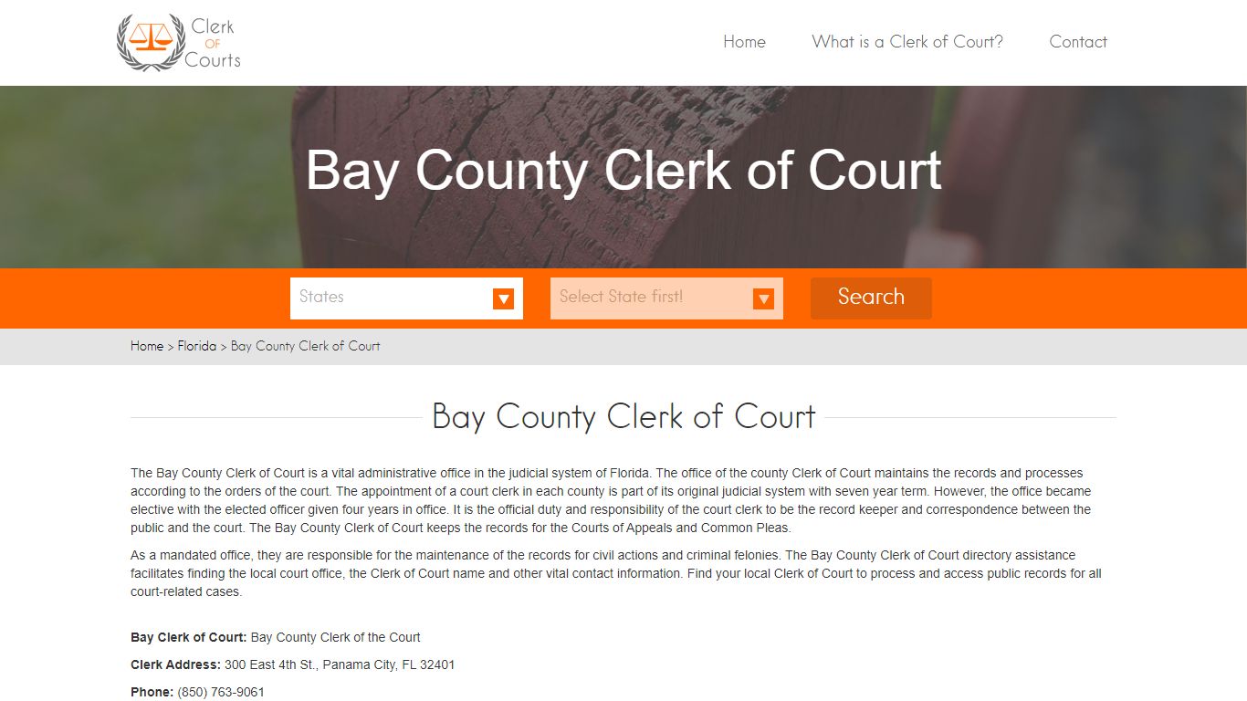 Find Your Bay County Clerk of Courts in FL - clerk-of-courts.com